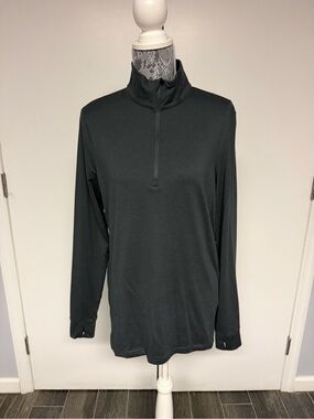 Onia Men's Dark Charcoal Quarter-Zip Performance Sweater